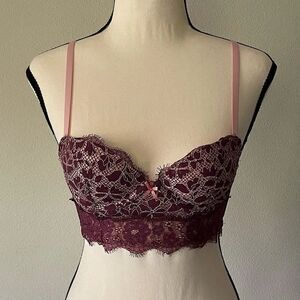 Victoria’s Secret Dream Angels Padded Demi Pink and Purple Bra. Size 32B.